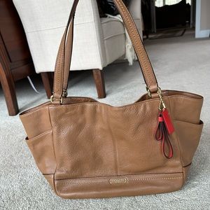 Coach Park Saddle leather tote in brown